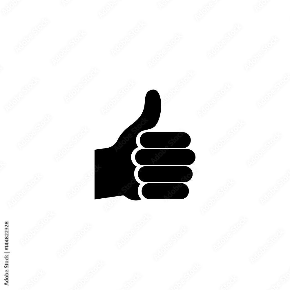 Pictogram thumb up icon. Black icon on white background. Pictogram thumb up icon. Black icon on white background.