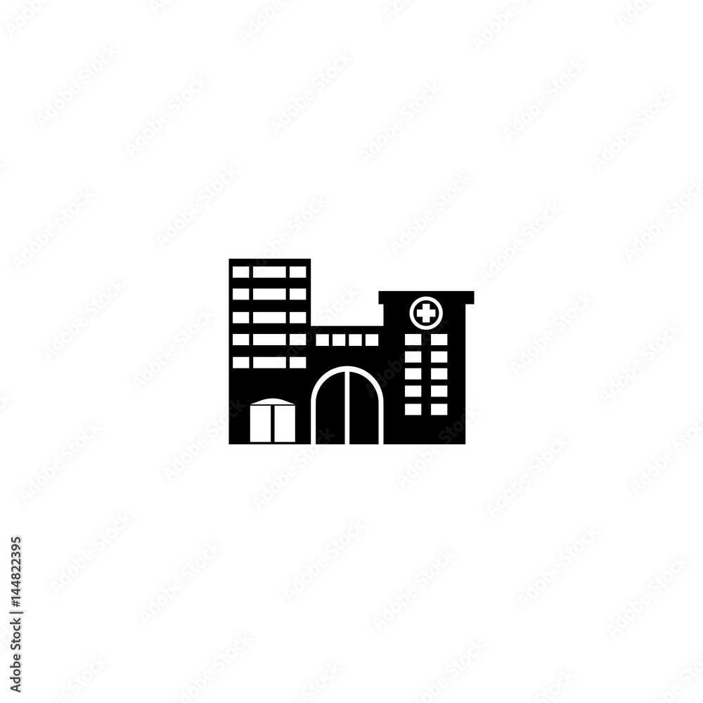 Pictogram hospital icon. Black icon on white background.