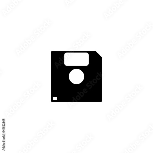 Pictogram diskette or floppy disk icon. Black icon on white background.