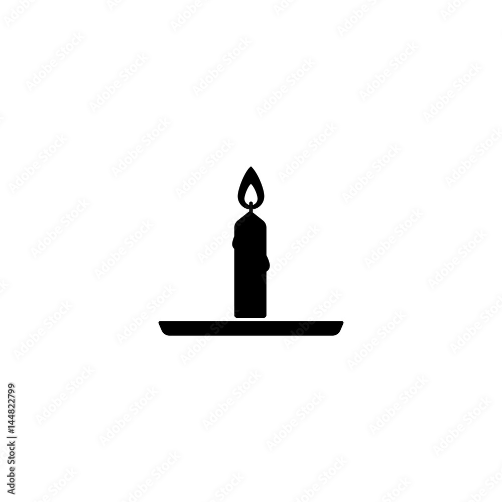 Pictogram burning candle icon. Black icon on white background. Stock Vector  | Adobe Stock