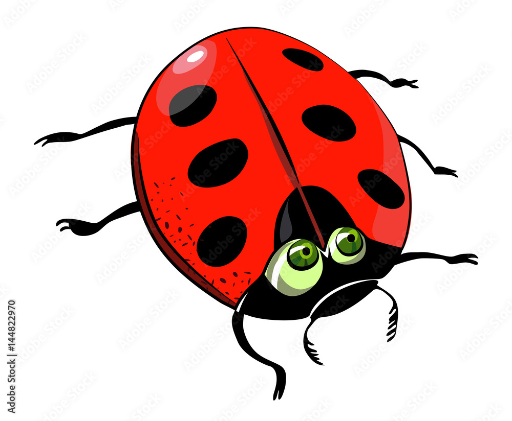 Cartoon image of ladybug. An artistic freehand picture. Cartoon image of ladybug. An artistic freehand picture.