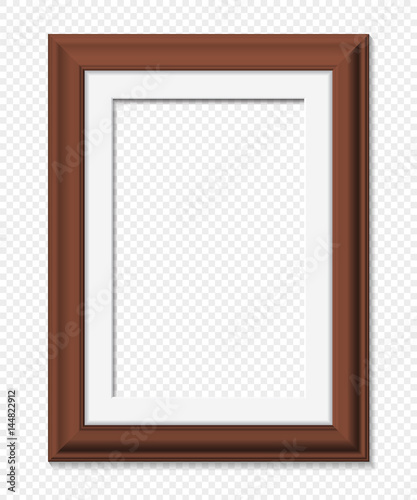 Vertical brown frame, vector illustration