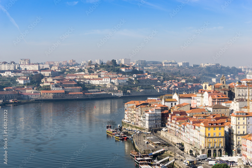 PORTO, PORTUGAL - November 17, 2016. old town of Porto and river, Portugal, Europe, is the second largest city in Portugal, has a population of 1.4 million.