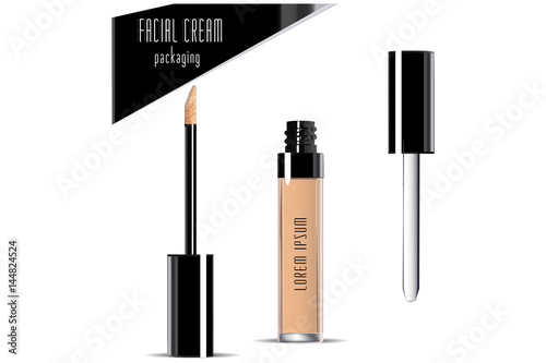 Foundation.  Liquid makeup foundation in bottle and face powder. Skin care product.