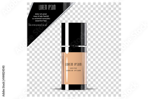Foundation.  Liquid makeup foundation in bottle and face powder. Skin care product.