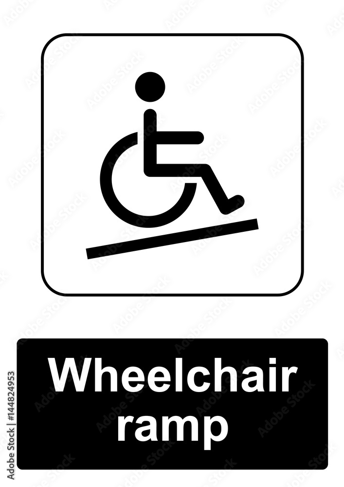 Public Information Sign isolated on a white background - Wheelchair ramp Public Information Sign isolated on a white background - Wheelchair ramp