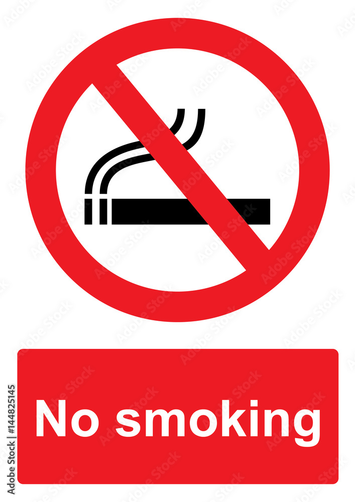 Red Prohibition Sign isolated on a white background - No smoking Red Prohibition Sign isolated on a white background - No smoking