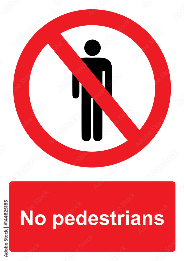 Red Prohibition Sign isolated on a white background - No pedestrians Red Prohibition Sign isolated on a white background - No pedestrians