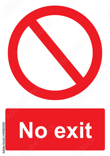 Slika na platnu Red Prohibition Sign isolated on a white background -  No exit