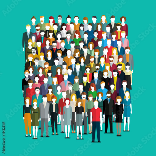The crowd of abstract people.