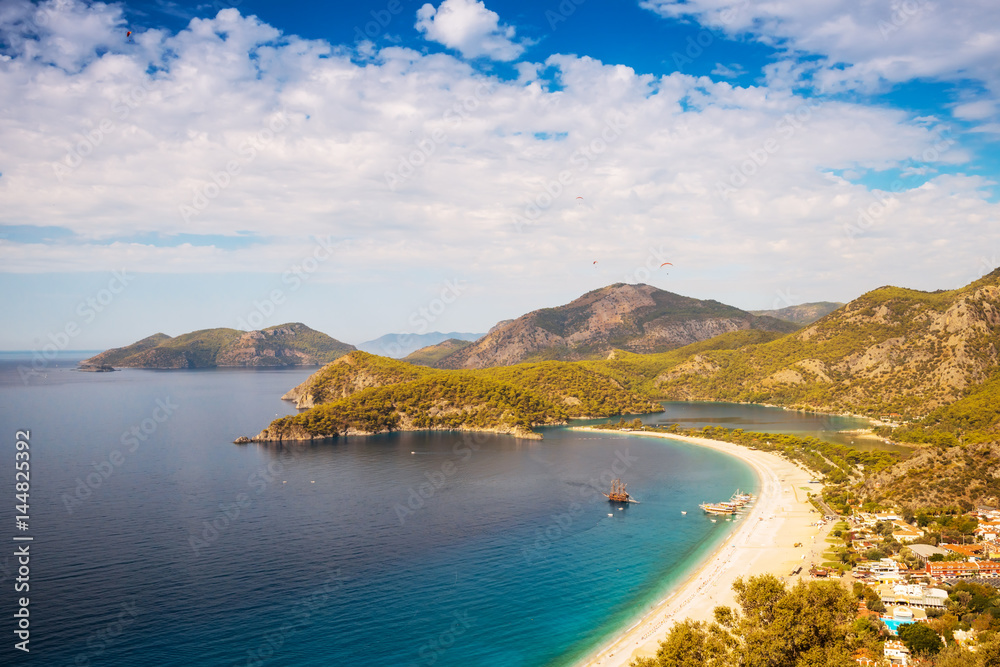 Oludeniz lagoon in sea landscape view of beach Oludeniz lagoon in sea landscape view of beach