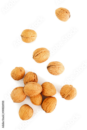 Natural walnuts isolated on white background