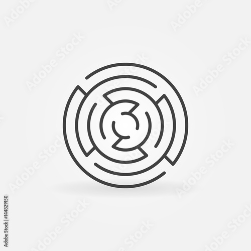 Minimal round maze icon