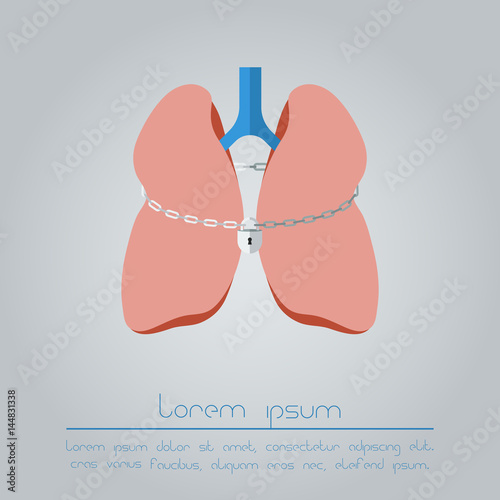 Respiratory paralysis concept. Human lungs.