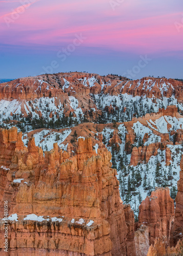 Neon Pink Sky Over Bryce at Sunset