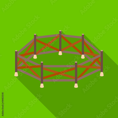 Paddock icon in flat style isolated on white background. Hippodrome and horse symbol stock vector illustration.