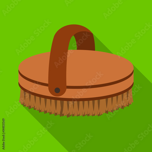 Horse body brush icon in flat style isolated on white background. Hippodrome and horse symbol stock vector illustration.