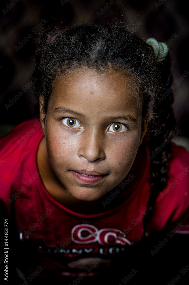 Portrait of poor Arabian girl Portrait of poor Arabian girl