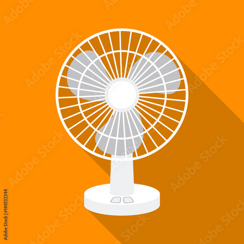 Fan icon in flat style isolated on white background. Household appliance symbol stock vector illustration.