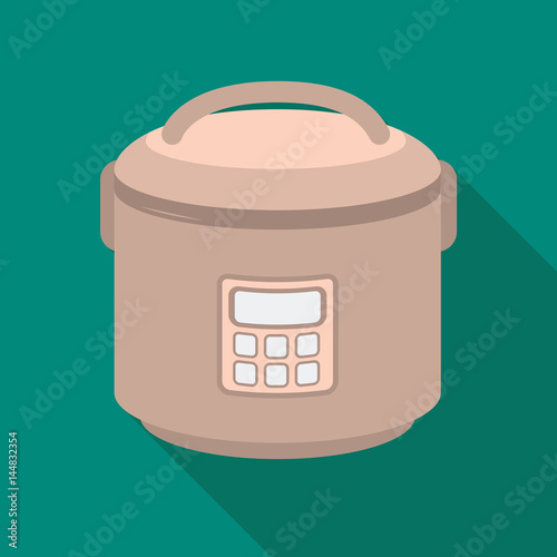 Multicooker icon in flat style isolated on white background. Household appliance symbol stock vector illustration.