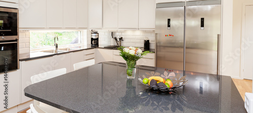 webb banner of fancy kitchen interior with kitchen island photo