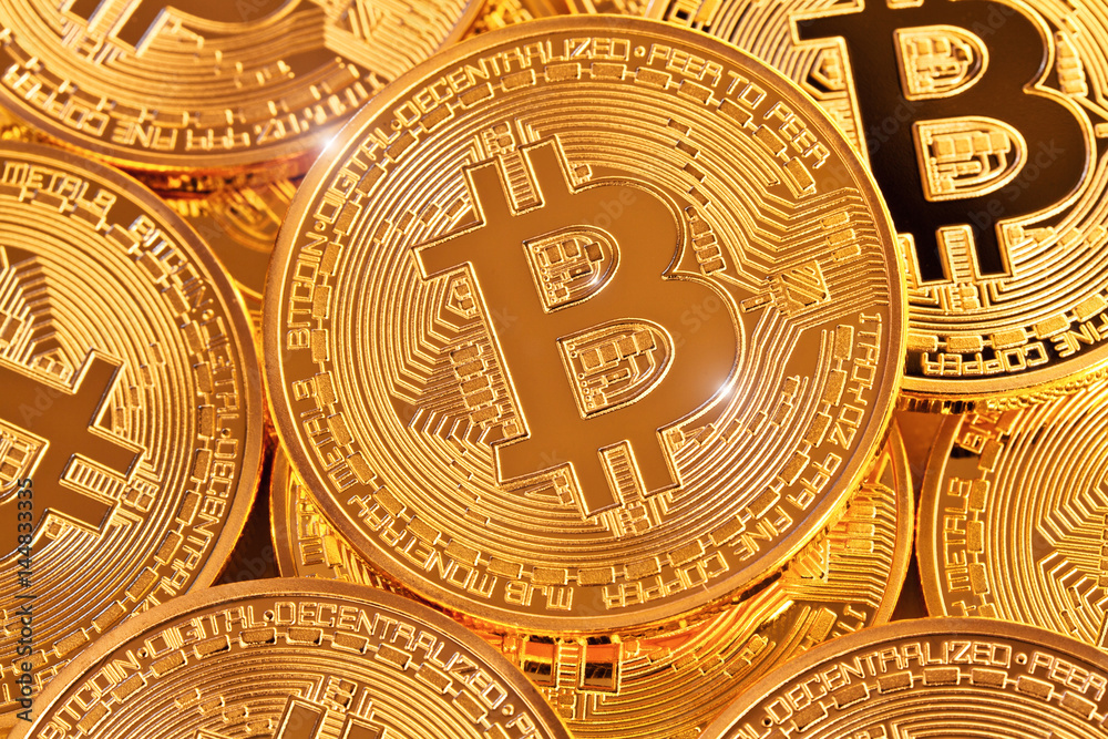 Fototapeta premium golden bitcoin coin
