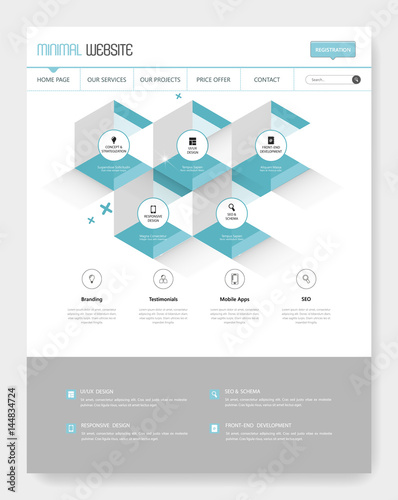Corporate Business Website Template in Editable Vector Format. Eps 10.