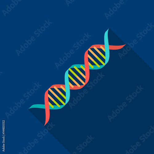 DNA code icon flat. Single medicine icon from the big medical, healthcare flat.