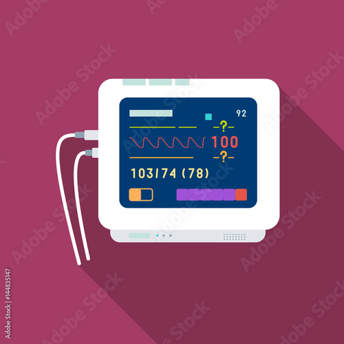 Ecg machine icon flat. Single medicine icon from the big medical, healthcare flat.