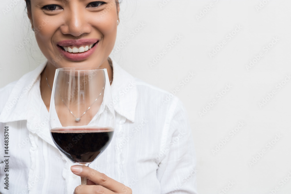 Woman drinking wine Woman drinking wine