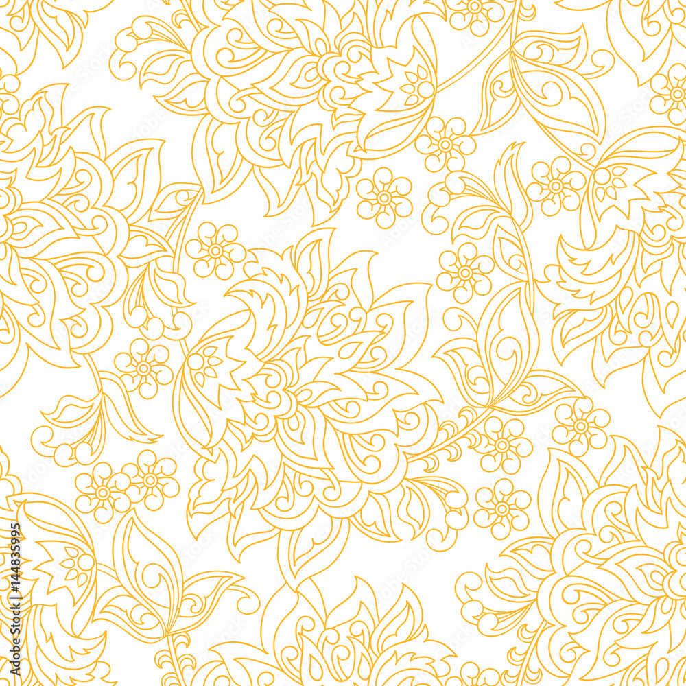 Fototapeta vintage pattern with beautiful flowers. floral vector background