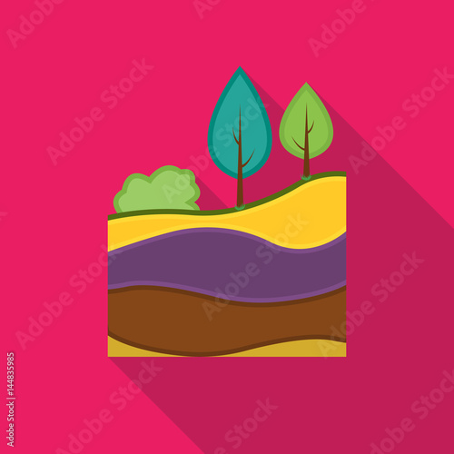 Layers of the earth icon in flat style isolated on white background. Mine symbol stock vector illustration.