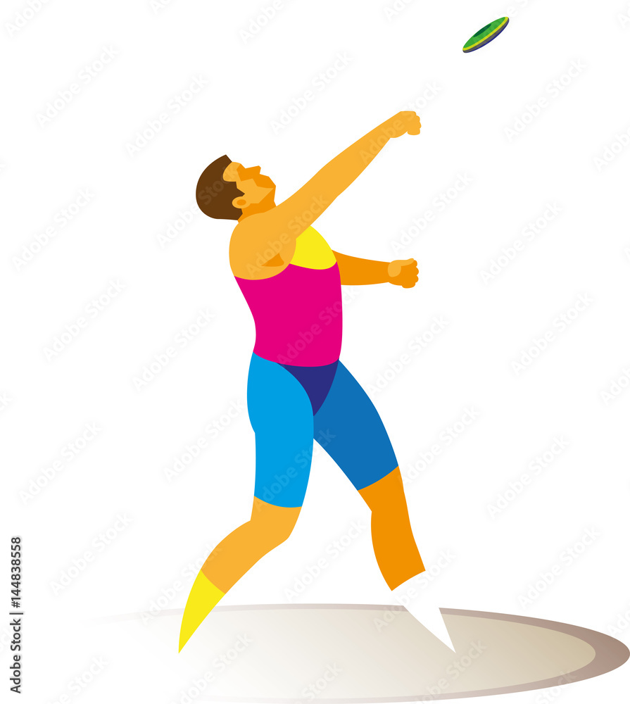 athlete discus thrower make attempt in sector