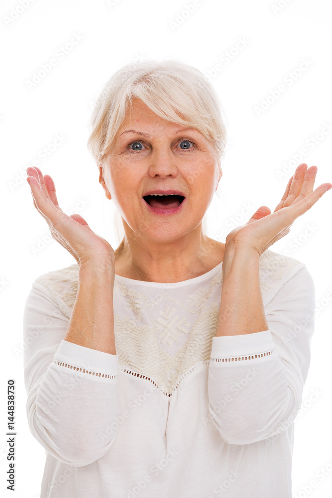 Senior woman shouting
Senior woman shouting