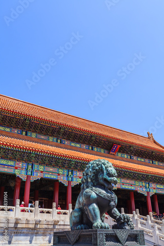 Bronze lion near the Gate of Supreme Harmony