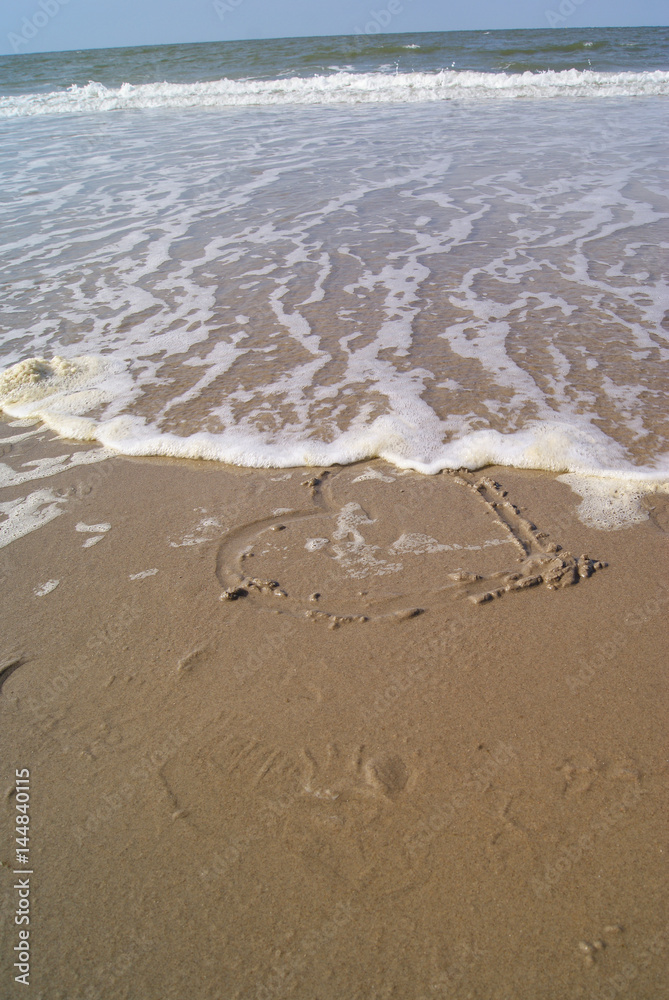 Fotografie Herz im Sand – Meer