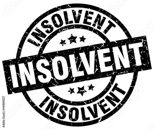 insolvent round grunge black stamp