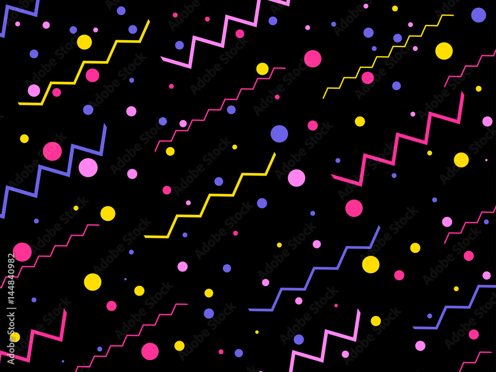 Background with a flat geometric design memphis in the style of 80's. Elements of style bauhaus. Vector illustration Background with a flat geometric design memphis in the style of 80's. Elements of style bauhaus. Vector illustration