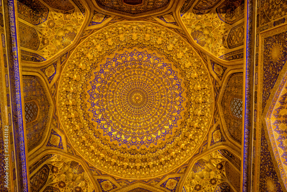Ceiling, Tilya-Kori Madrasah, Registan, Samarkand