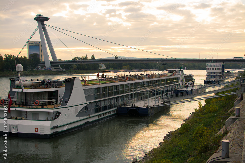 Ship and shipping on the Danube River Slovakia eastern Europe
