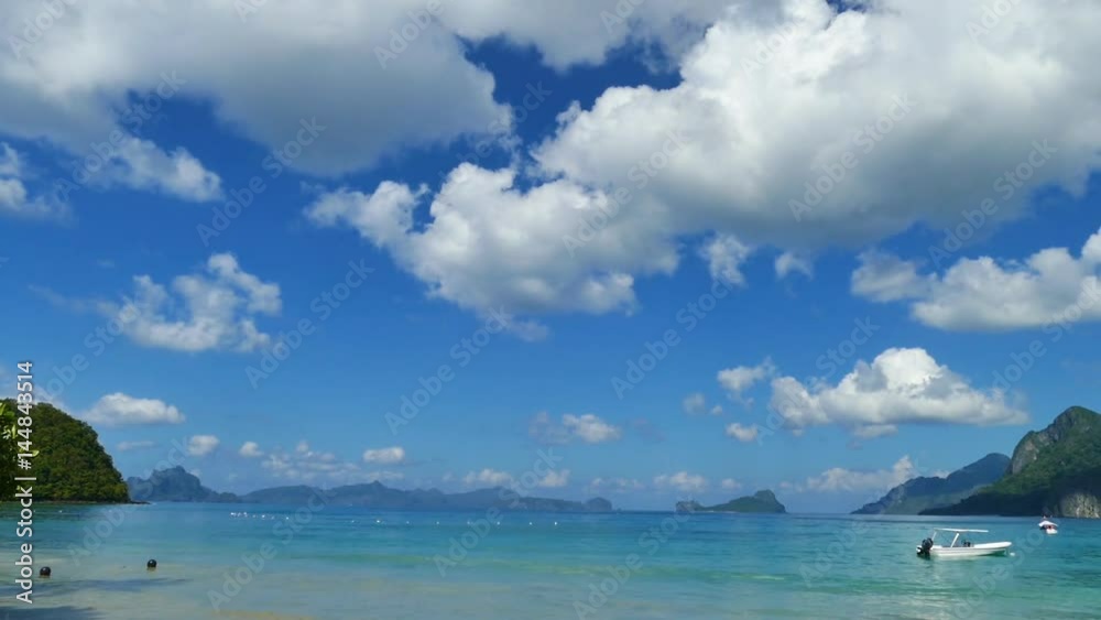 Beautiful Beach Landscape With Floating Boats In El Nido, Palawan. Beautiful Beach Landscape With Floating Boats In El Nido, Palawan.
