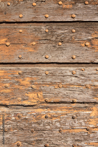 Old wood background, brown texture and pattern in antique door