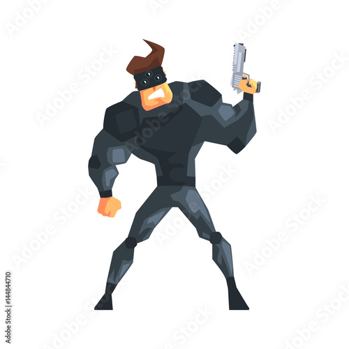 Secret Service Male Agent Taking Cover Undercover. Handsome Muscly Professional Man Asset In Fancy Suit And On Duty