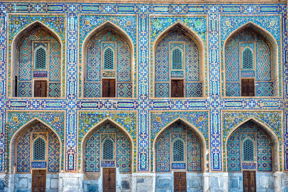Arches of Samarkand Registan, Uzbekistan - obrazy, fototapety, plakaty 