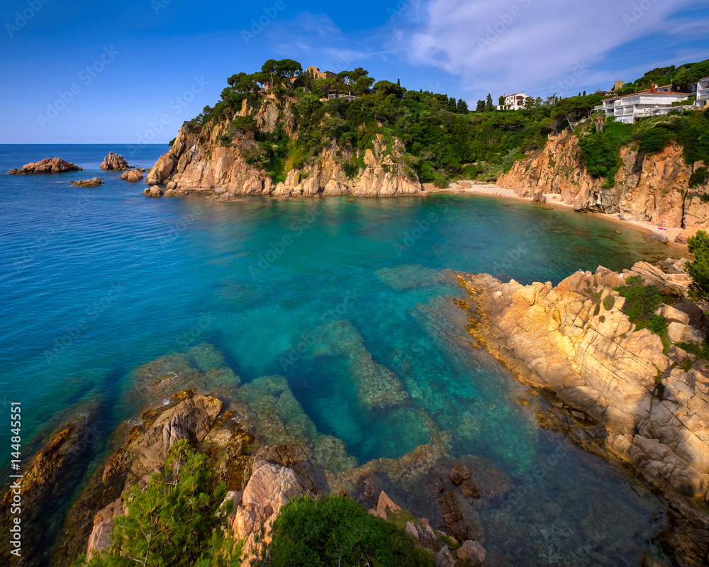 Idyllic Lagoon and Famous Botanical Garden in Blanes, Catalonia, Spain