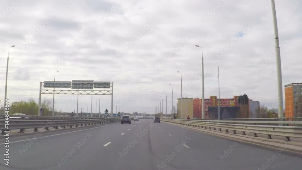Drivers pov vehicle driving along the streets city Drivers pov vehicle driving along the streets city