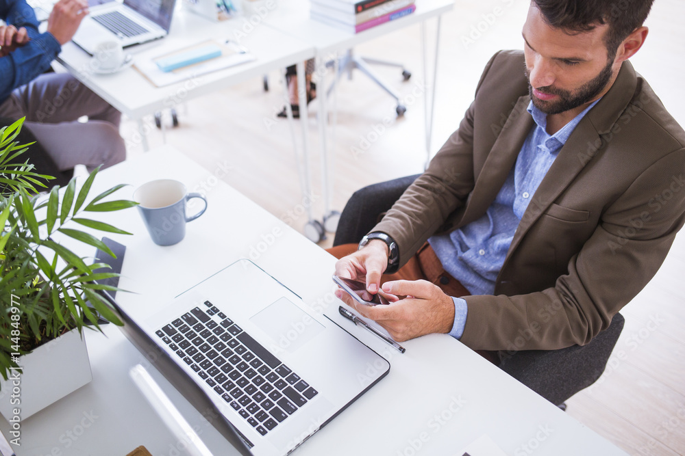 Businessman Working in Office Businessman Working in Office
