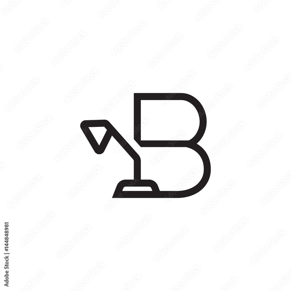 B initials unique logo desk lamp black B initials unique logo desk lamp black