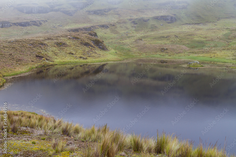 Alpine lake in the Bolivian Andes