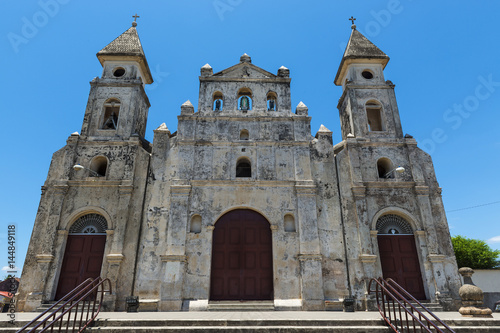 Façade of the Guadalupe Church (Iglesia de Guadalupe) in Granada, Nicaragua, Central America